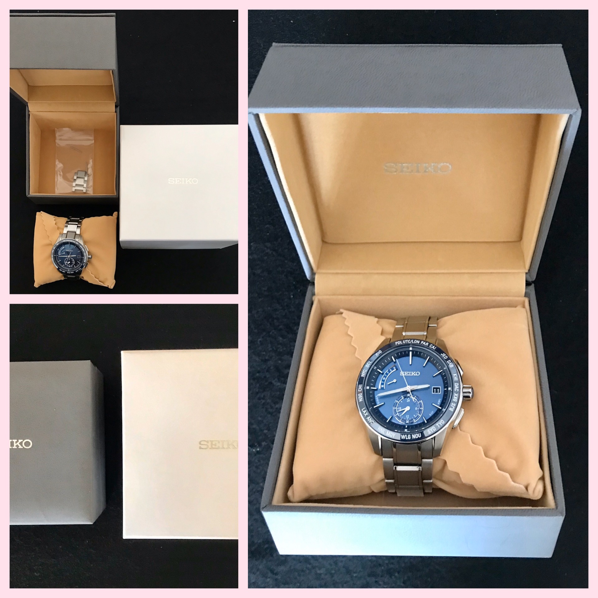SEIKO（セイコー） ワールドタイム ソーラー電波腕時計（チタン製）